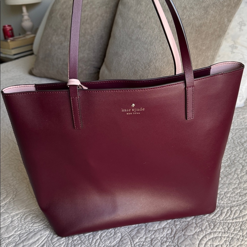 Kate Spade Deep Red and Pink Tote